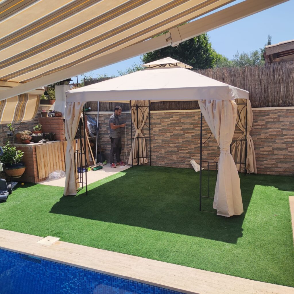 instalacion toldos y carpa casa | Aluminios Qualum